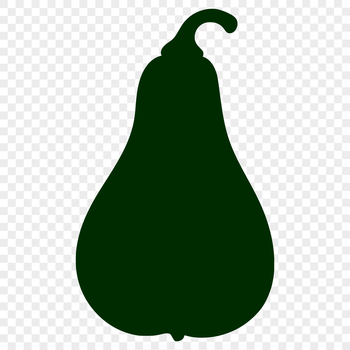 A simple silhouette of a squash with clean lines, ideal for vector design.