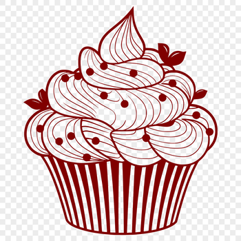 A colorful illustration of a single cupcake on a white background, designed as vector art.