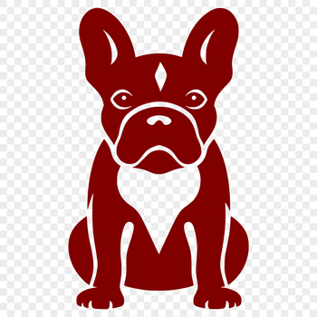 A full-body illustration of a French Bulldog sitting on its haunches, suitable for vector art and commercial use.