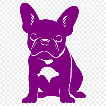 An SVG vector design featuring a French Bulldog in a sitting position.