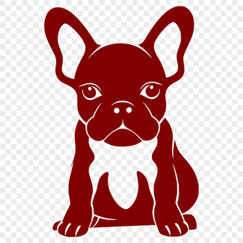A full-body illustration of a French Bulldog in a sitting position.