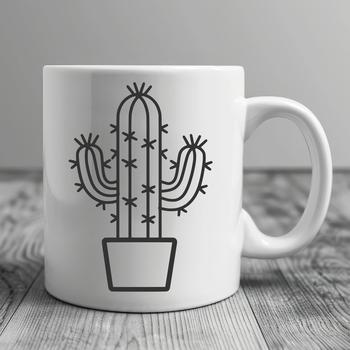 An outline vector graphic representation of a typical gardening feature found in arid environments.