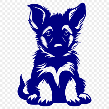 A high-quality illustration of a German shepherd sitting on its hind legs, suitable for vector design.