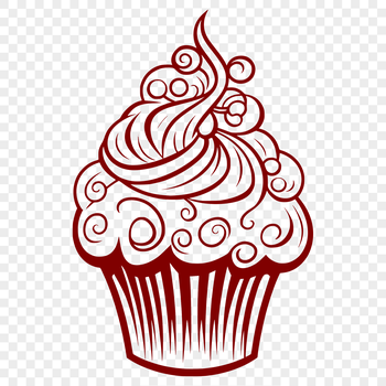 An editable vector graphic design of a single serving cake.