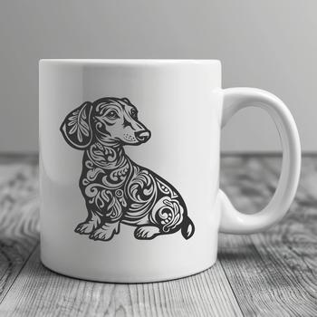 Beautiful Sitting Dachshund Template