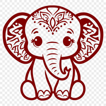 A stylized digital illustration of an elephant, suitable for vector design projects.