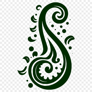 Vector illustration of a traditional paisley pattern featuring delicate curves and flourishes.