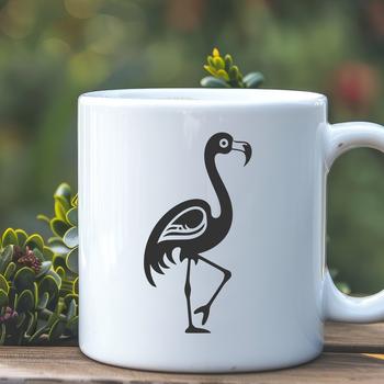 A detailed illustration of a flamingo in full-body view, suitable for various design applications.