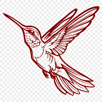 A colorful hummingbird in mid-air, its wings spread wide as it flies through a floral environment.