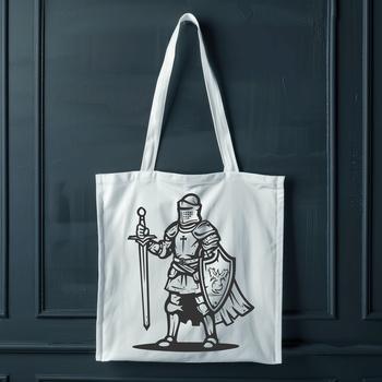 A medieval knight standing proudly in full body armor.