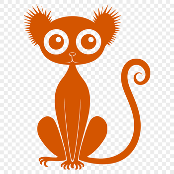 A detailed, vector illustration of a lemur in full body pose.