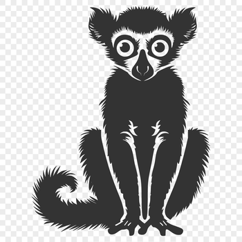 An SVG image featuring a detailed lemur design suitable for various cutting machines and digital art applications.