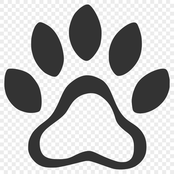 A stylized illustration of an animal paw print in vector format, suitable for various applications.