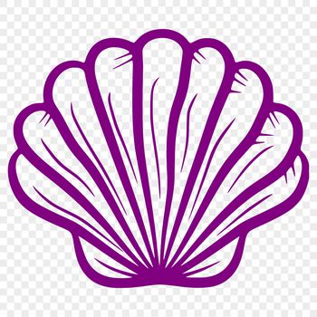 A stylized illustration of a seashell, ideal for adding to seaside-themed designs or decorations.