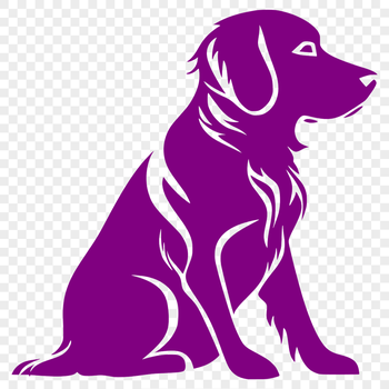 A full-body illustration of a sitting Golden Retriever dog in vector format.