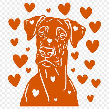 A large breed dog with a distinctive head shape and floppy ears, suitable for use in crafting and design projects.