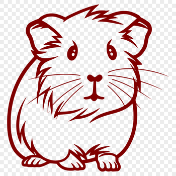 A simple line drawing of a guinea pig in full body view, suitable for personal or commercial use.
