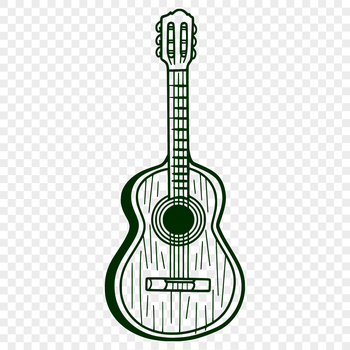 A detailed vector illustration of a guitar, suitable for various designs.