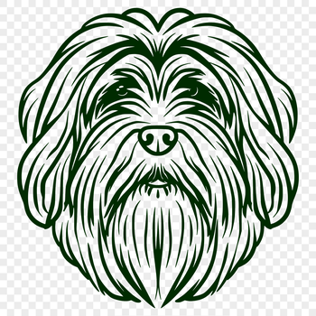 A small breed dog with a fluffy coat, suitable as vector art for various designs.