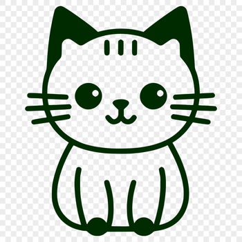 A sitting cat depicted in a simple vector design.