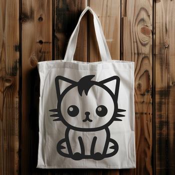 A simple line drawing of a cute cat sitting in a full body pose, suitable for various digital applications.