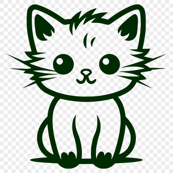 A sitting cat depicted in full body form.