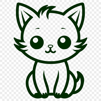 A full-body illustration of a domesticated cat sitting upright, suitable for vector art and digital design.