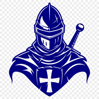 A medieval knight in armor, suitable for vector art projects and designs.