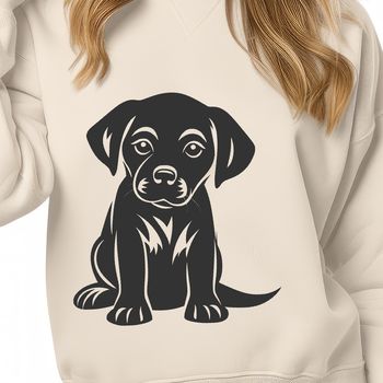 A detailed vector drawing of a Labrador Retriever from head to paw, suitable for various design applications.