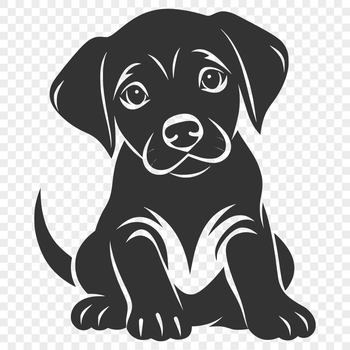 A full-body illustration of a sitting Labrador Retriever, suitable for vector art designs.