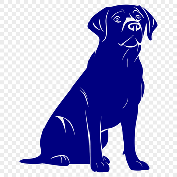 An SVG vector graphic design featuring a cute Labrador Retriever in a sitting position.