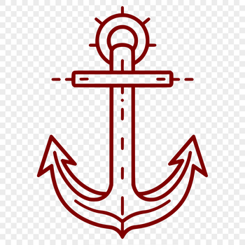 A simple line drawing of a anchor against a white background, suitable for nautical or cruise-themed designs.