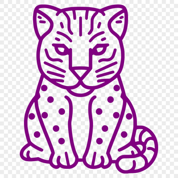 A high-resolution vector illustration of a sitting ocelot in full body pose, ideal for commercial or personal use.