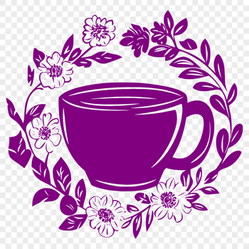 Artistic Coffee Cup Printable Artwork - Free PNG Download