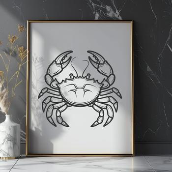 A detailed illustration of a crab's full body, suitable for use in various digital designs.