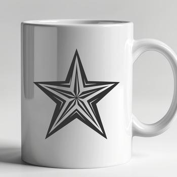 A vector illustration of a stylized star symbol with clean lines and geometric shape.