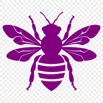 A detailed illustration of a bee in full body view, suitable for gardening designs or vector art projects.