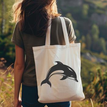 An SVG vector graphic representation of a sea creature, specifically a dolphin.