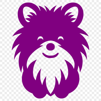 A vector graphic representation of a Pomeranian breed of dog shown in a static pose.