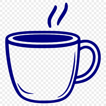 A simple line drawing of a cup designed for various uses including crafting, digital art, and print projects.