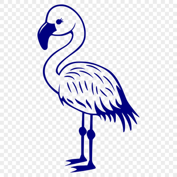 A full-body illustration of a flamingo bird in a neutral pose.