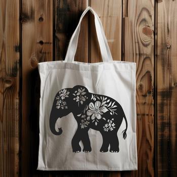 SVG illustration of a majestic elephant in various poses for design and crafting purposes.