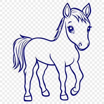 A detailed full-body illustration of a horse in a vector format.