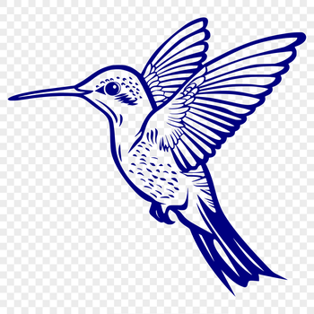 A colorful illustration of a hummingbird in full flight.