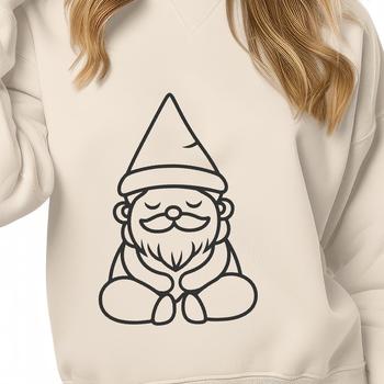 Illustration of a mythical creature known as a knome or gonk, depicted in full body sitting pose.
