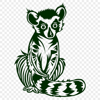 A full-body illustration of a Lemur, designed as a vector graphic, suitable for commercial or personal projects.