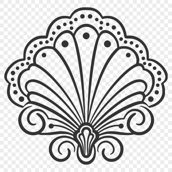 A detailed illustration of a seashell, perfect for designing seaside-themed crafts or decorations.