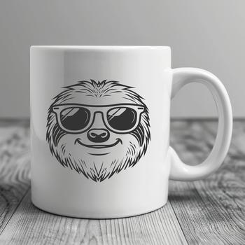 Artistic Sloth Wearing Sunglasses DXF