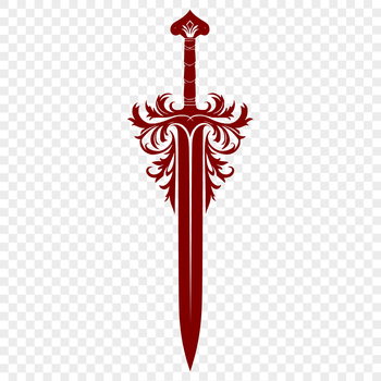A high-quality vector illustration of a traditional sword with intricate details.
