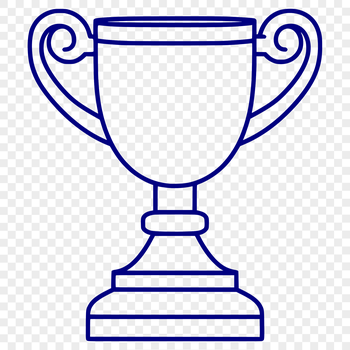 A simple line drawing trophy icon suitable for various designs.